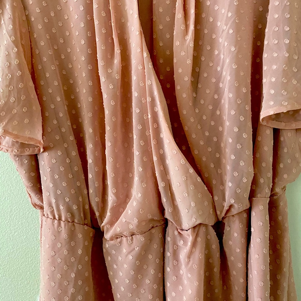 Soft pink layered Business casual blouse